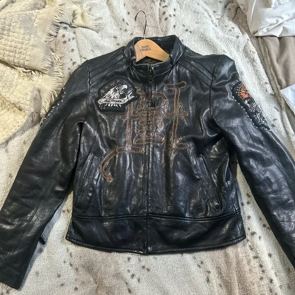 ed hardy leather jacket - Picture 1 of 7
